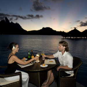 Sunset Dinner at the St Regis Bora Bora Resort | Photo Courtesy of Tahiti Tourisme